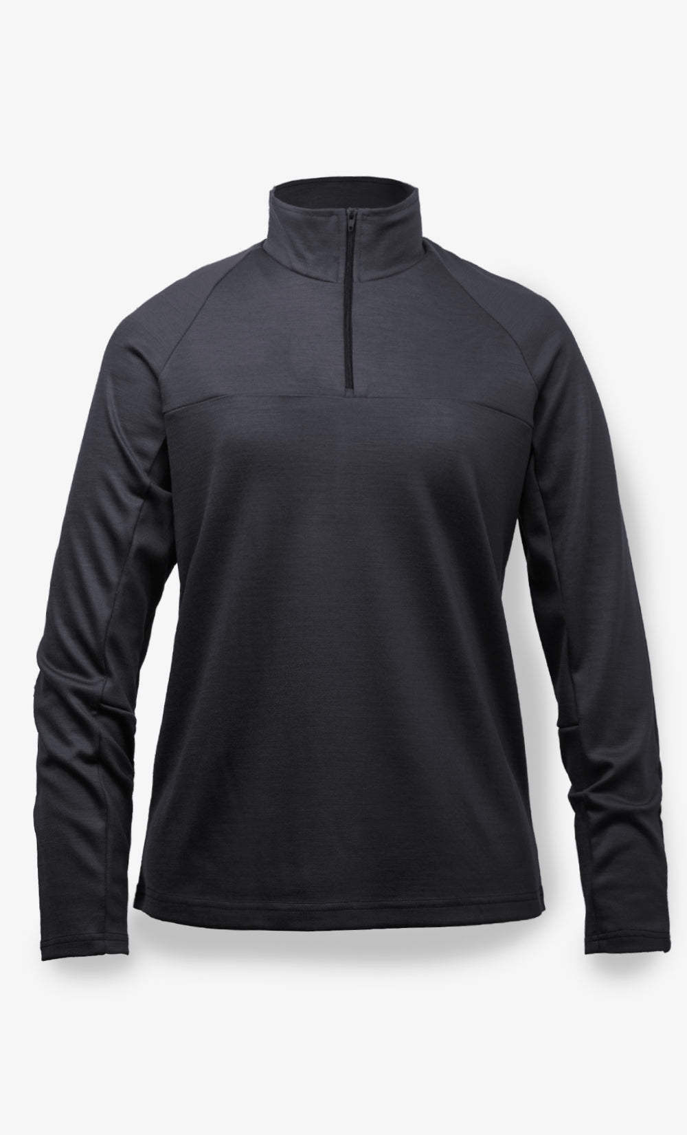 Manches longues Femme Mérinos Ultra Noir - Demi-Zip