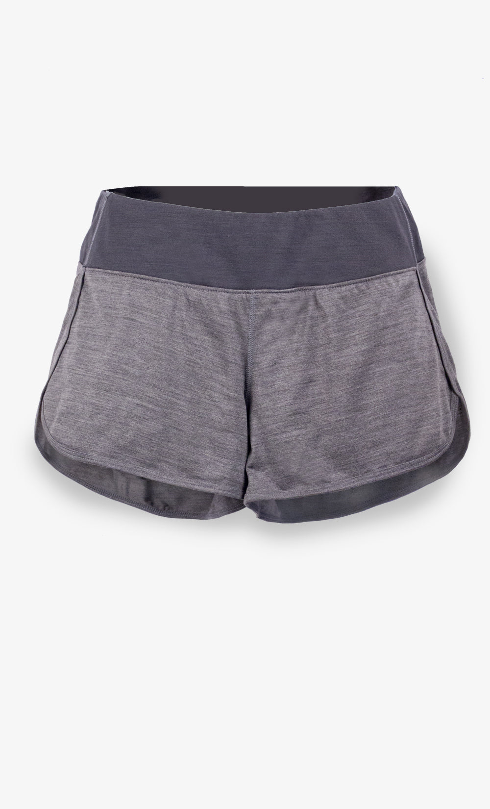 Short de Course Mérinos Femme Gris Chiné