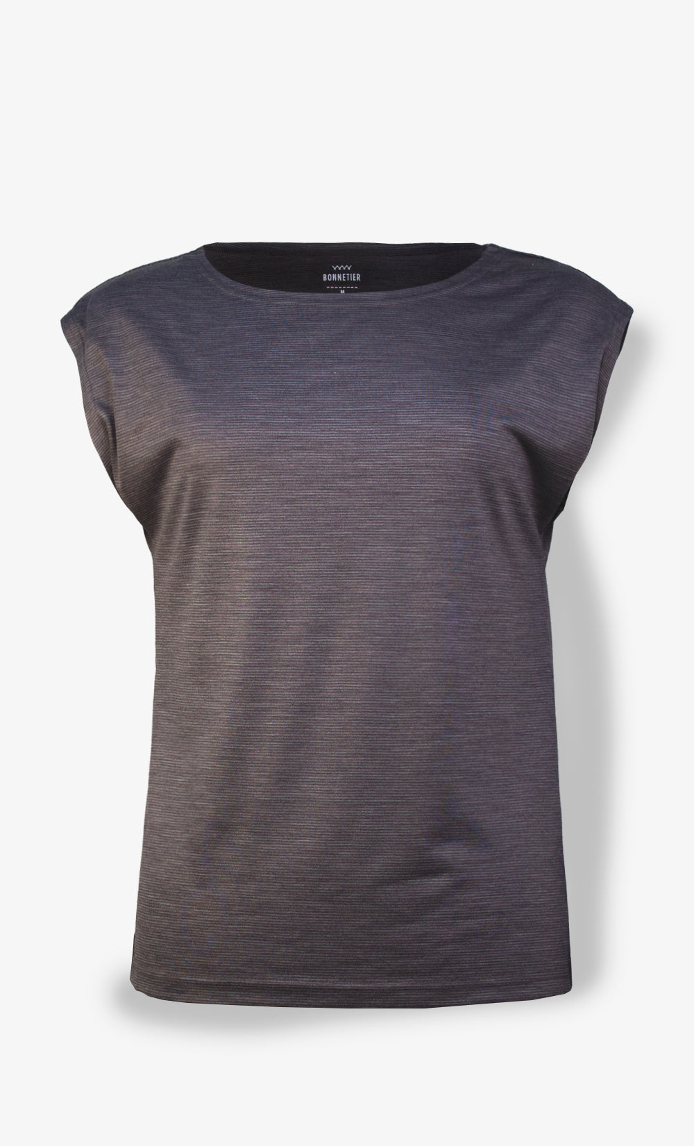 Women's Ultralight Merino Wool T-Shirt - Mauve and Grey Stripes