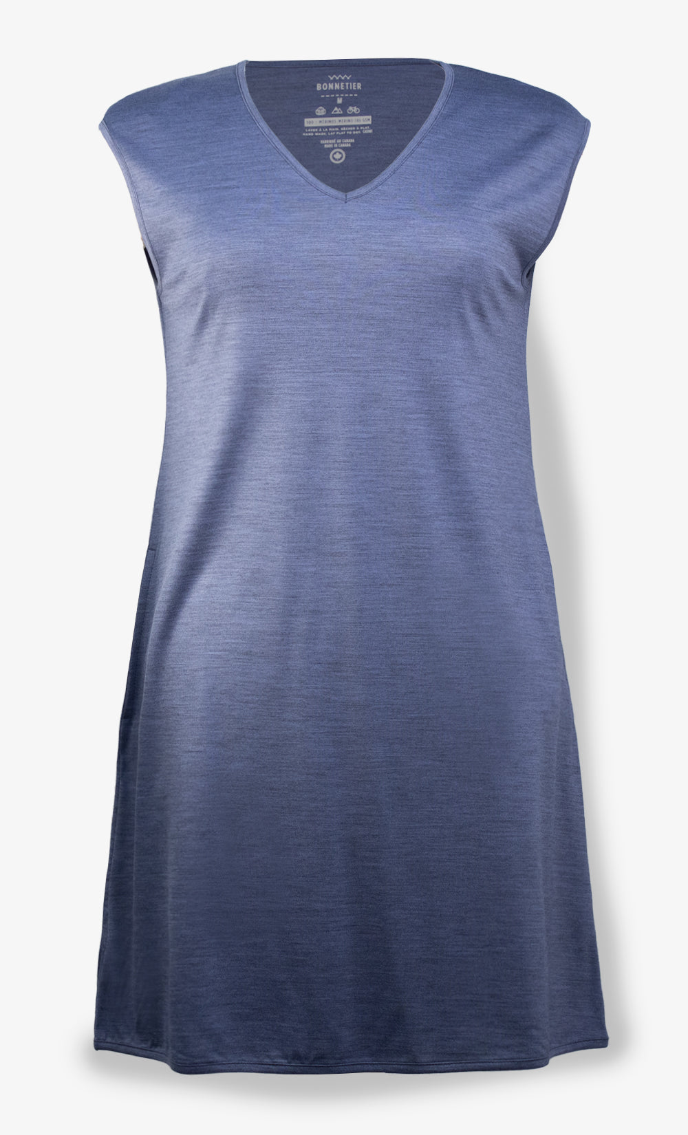 Robe Mérinos Bleu Gris Chiné - Orléan
