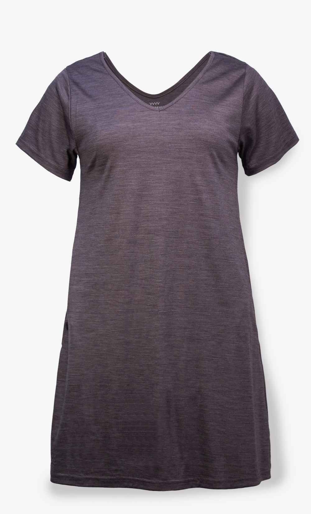 Robe Mérinos Rayé Mauve et Gris - Mingan