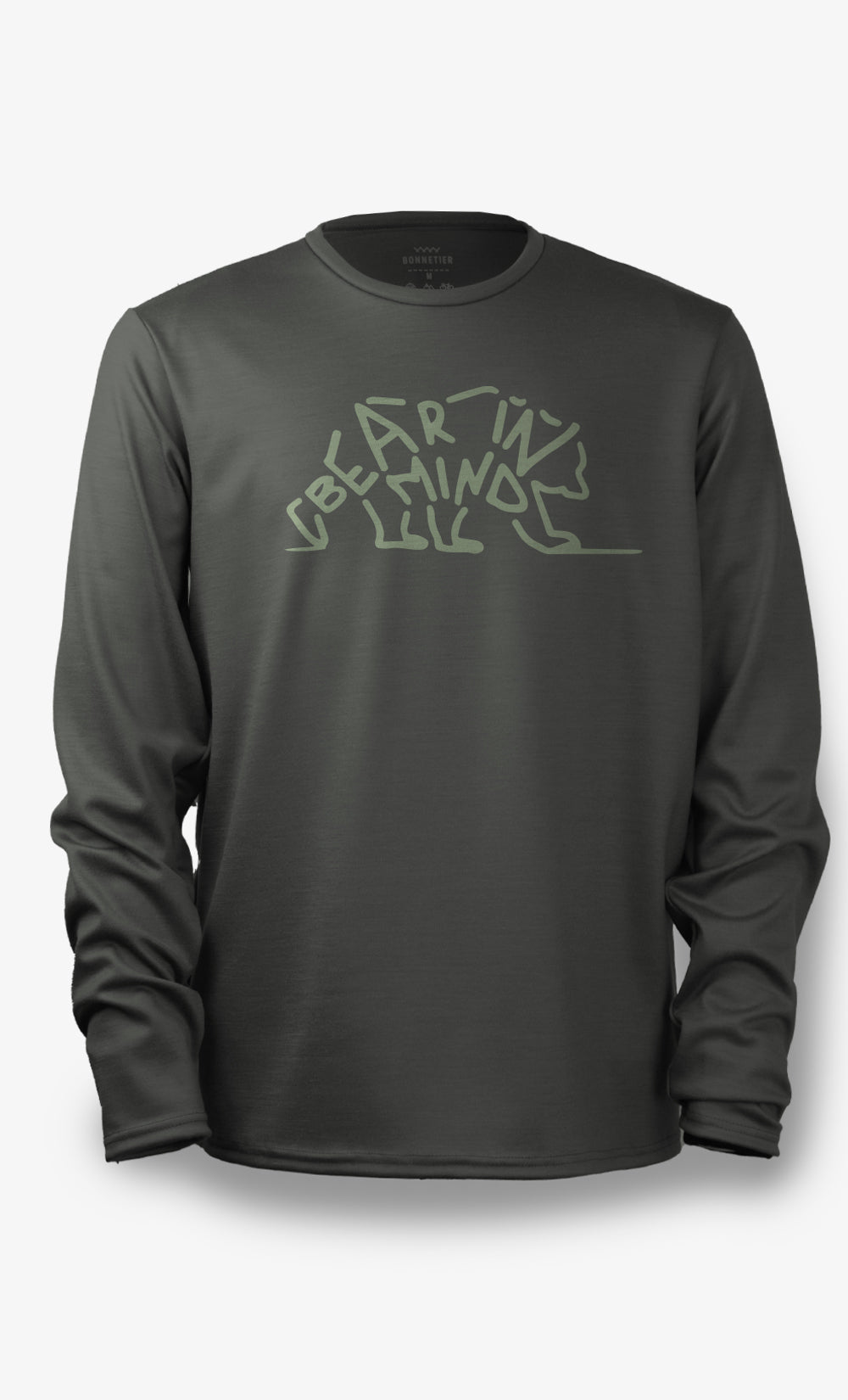 Haut à Manches Longues Mérinos Homme Techcrew Ultra Olive - Bear in Mind