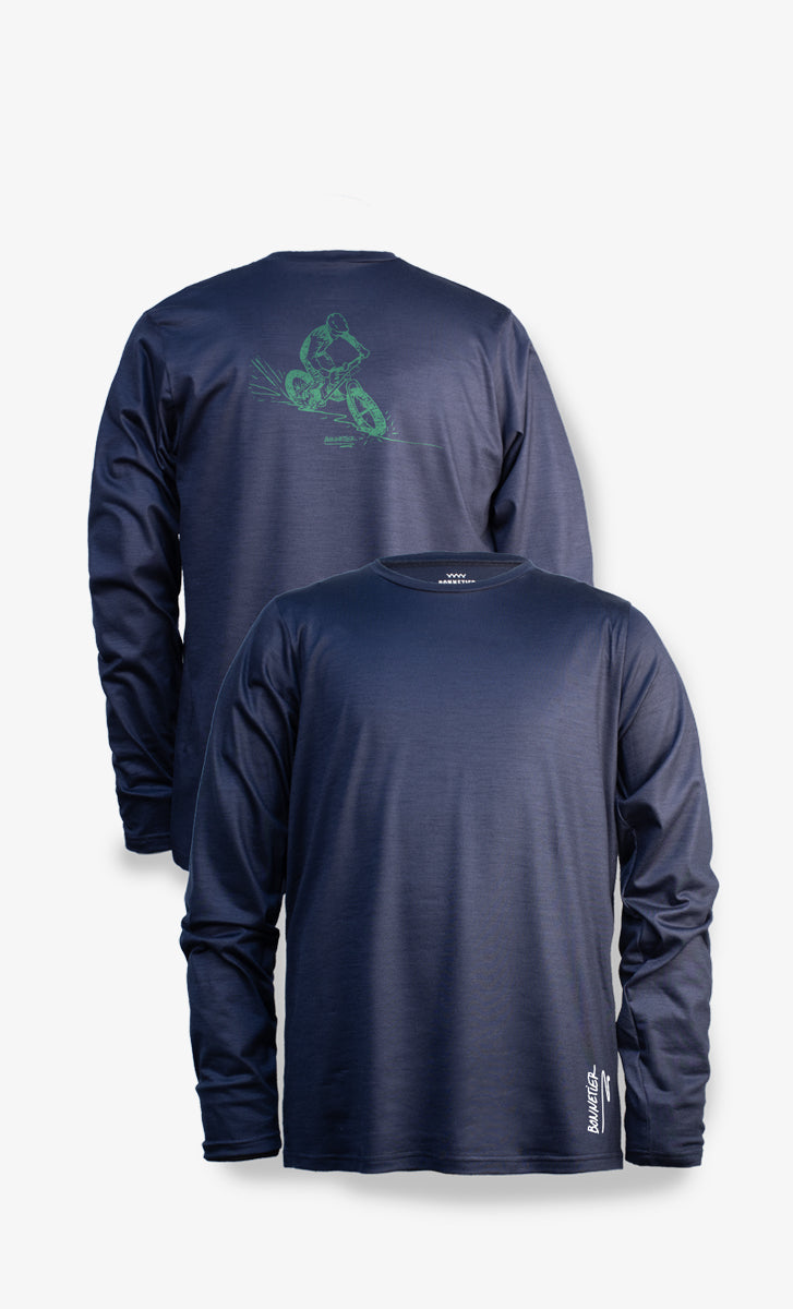 Mérino Stretchwool™ Homme  Marine Français - Fatbike