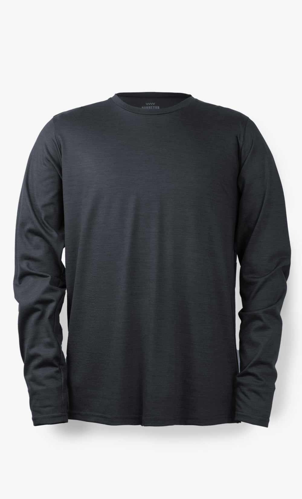 Men's Long Sleeve Merino Flannel Black Heather - Plain