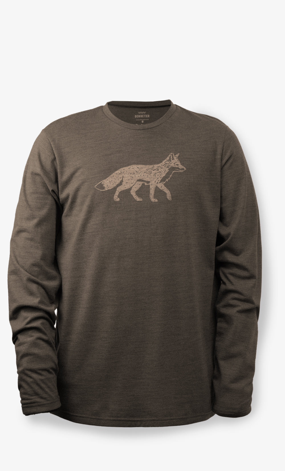 Manches Longues Mérinos Homme Flanelle Brun