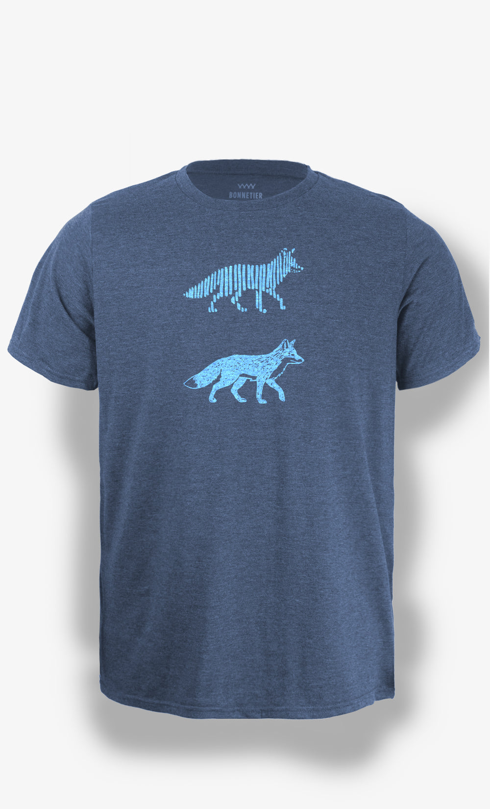 Men's Heather Blue T-Shirt - Two Foxes