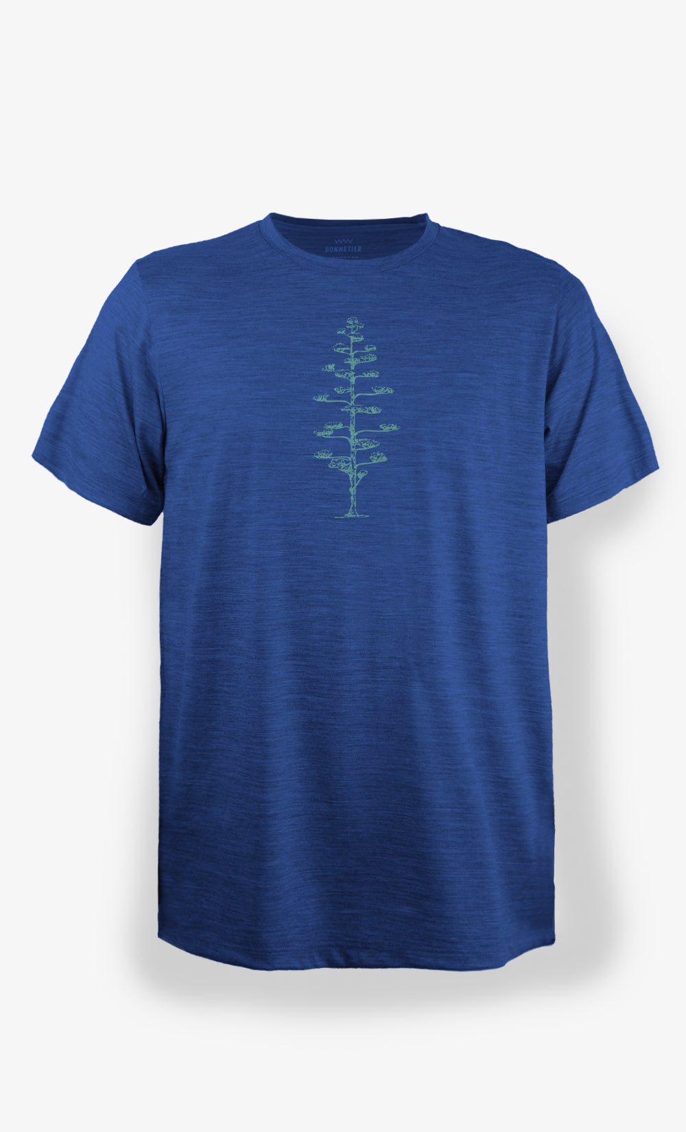 T-Shirt Mérinos Homme Bleu Chiné Ultra Léger - Hinoki