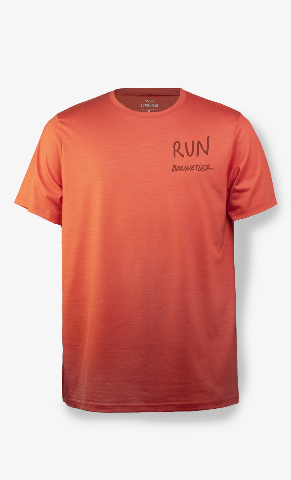 T-Shirt Mérinos Homme Rouge Orange Ultra Léger - Run