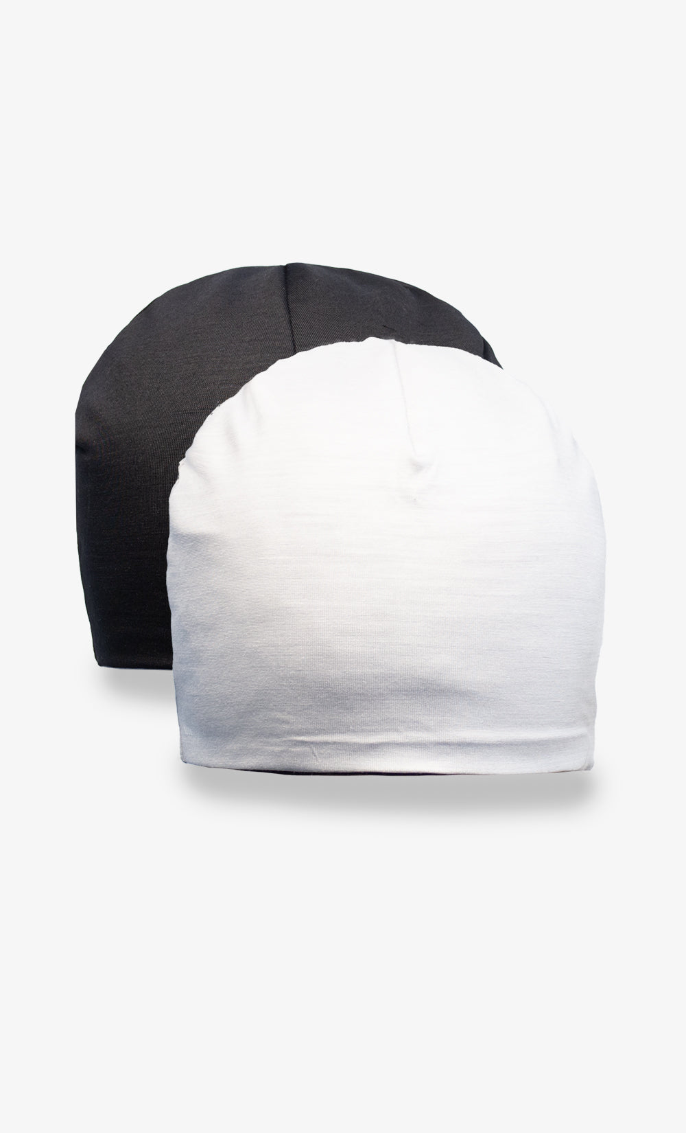 Beanie 100% Mérinos Double Réversible - Gris Arctique/ Noir