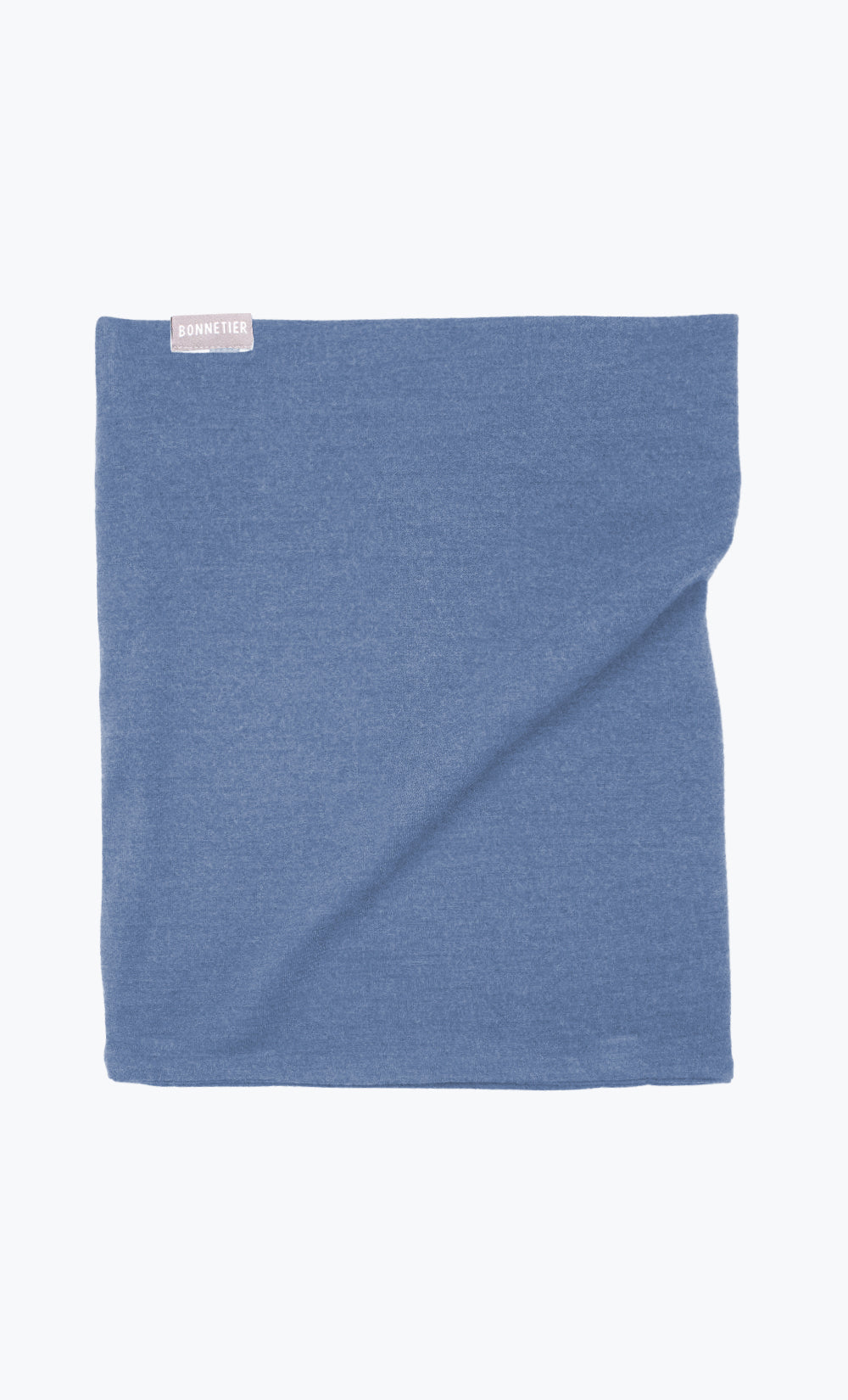 Cache-Cou double Mérinos Flanelle - Bleu Chiné